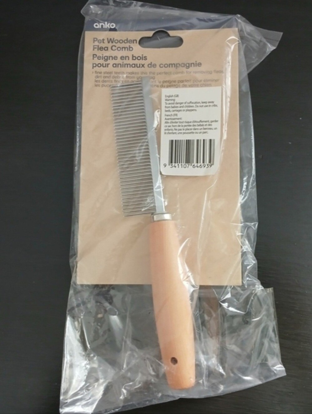 NEW🐾 Anko Pet Flea Comb with Natural Wood Handle